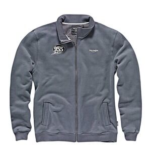 Triumph Motorcycles Medium Steve McQueen 955 Zip-Up Sweatshirt Gray Retro Soft *